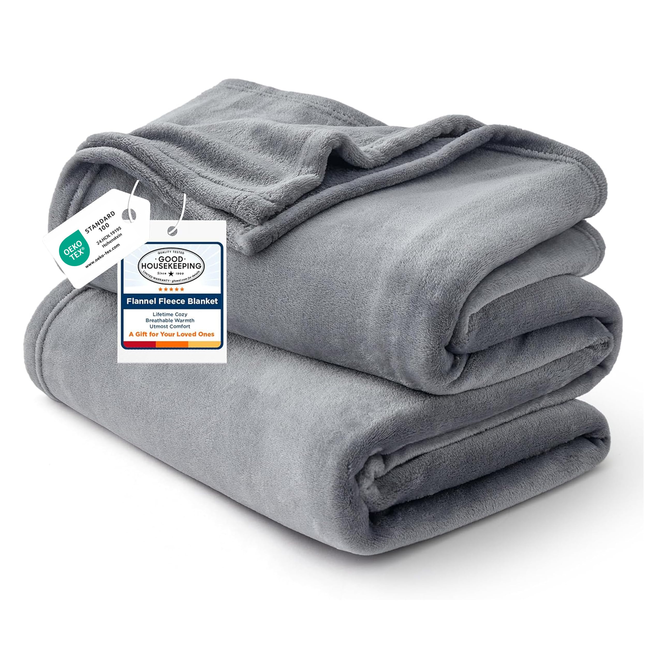 Bedsure GentleSoft Fleece King Size Blankets for Bed Grey - Soft Lightweight Plush Cozy Fuzzy Luxury Warm Winter Blanket Microfiber, Room Home Decor Gifts for Women and Men, 108x90 inchesOEKO-TEX STANDARD 100