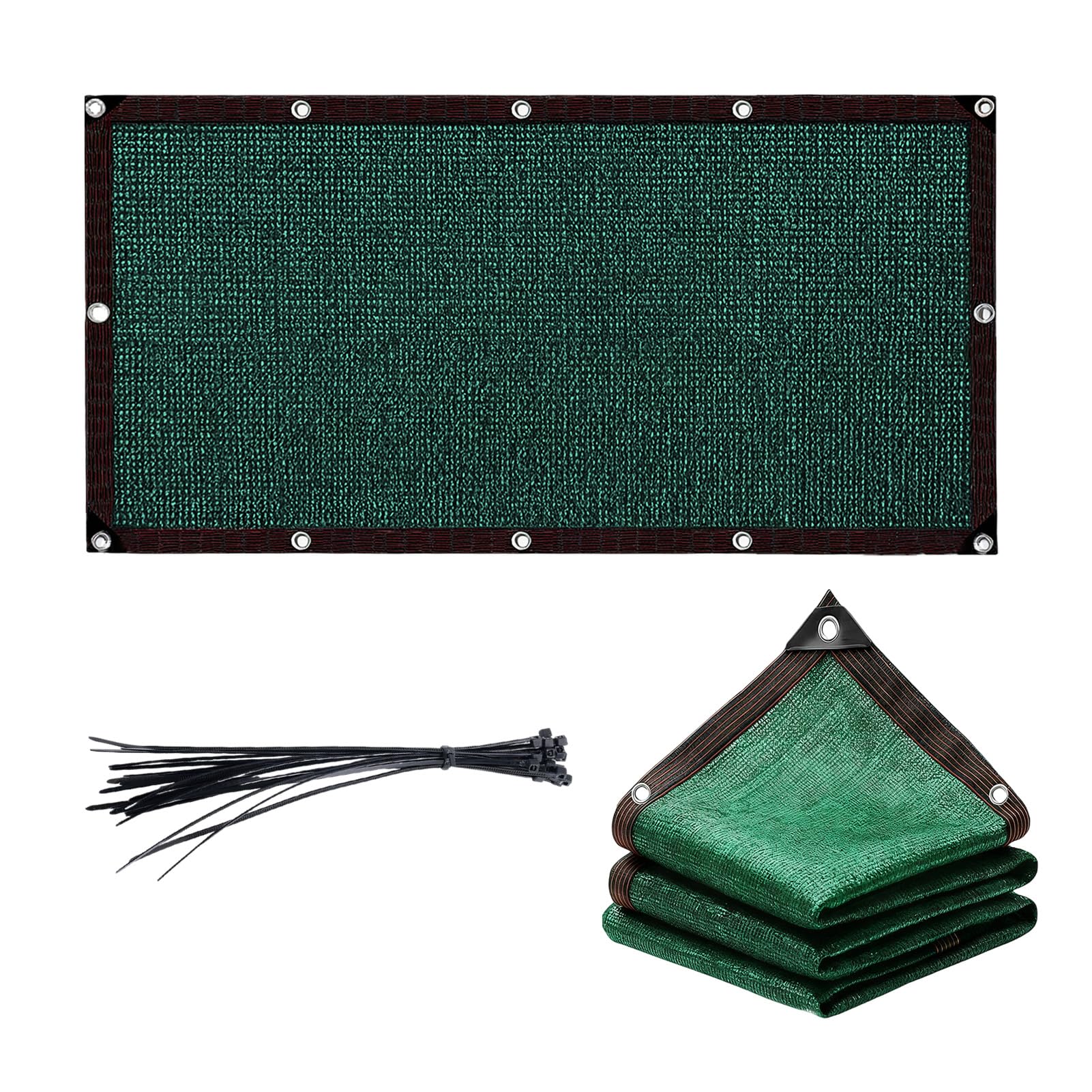 Wovella Garden Privacy Screen 2m x 4m, Dark Green Outdoor Fence Privacy Screen with Ties, UV Resistant Tearproof for Balcony, Garden, Pool