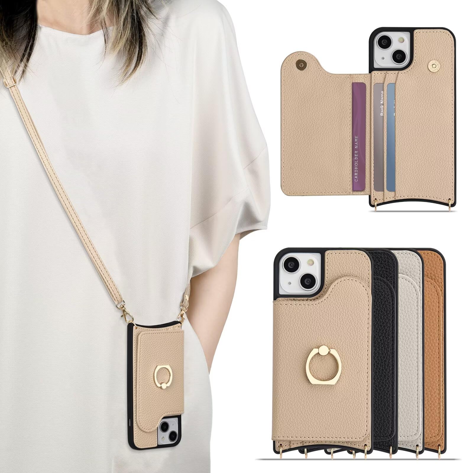 Amazon.co.jp: 3CCart 適用 iPhone15Pro ケース 手帳 ショルダー 