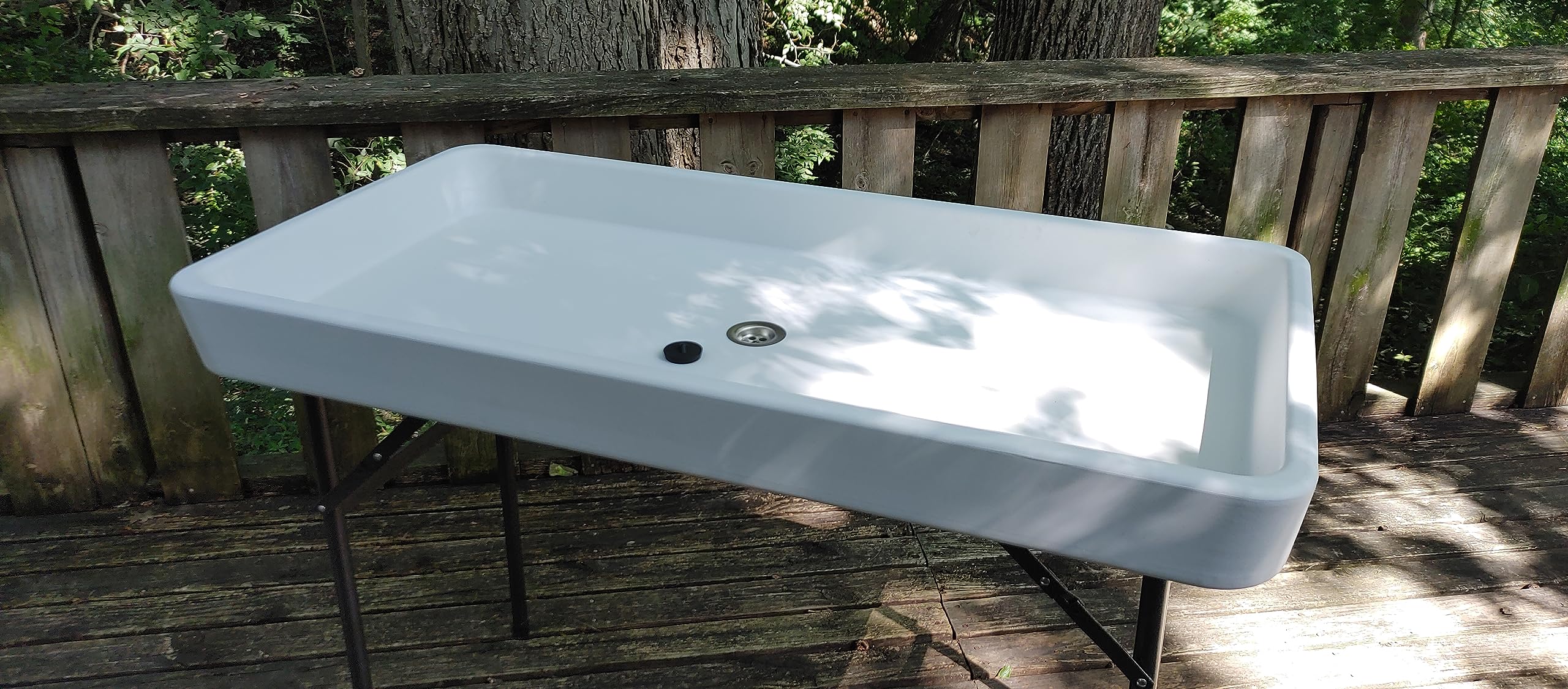 Fill and Chill Ice Cooler Folding Table with Large Sink and Drain for Cleaning Fish and Game and Keeping Fish and Food Cold for Parties Camping and Cleaning product thumbnail 4