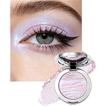 Blue Purple Glitter Eye Shadow, Multichrome Iridescent Eyeshadow Palette | Chameleon Holographic Shimmer Highlighter Brightener, Metallic Color Shift, Mermaid Eye Shadow Palettes for Women Makeup-03