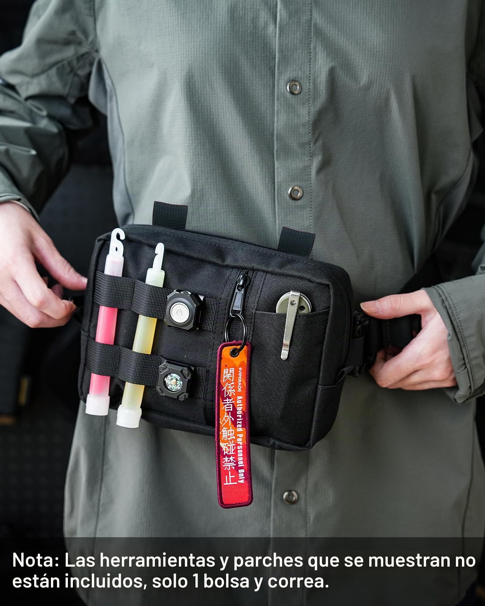 VIPERADE CHW2 Riñonera de Utilidad con 7 Bolsillos, Bolsa de Cadera para Exteriores, Nailon y Correa Ajustable para Viajes Senderismo Camping - Negro