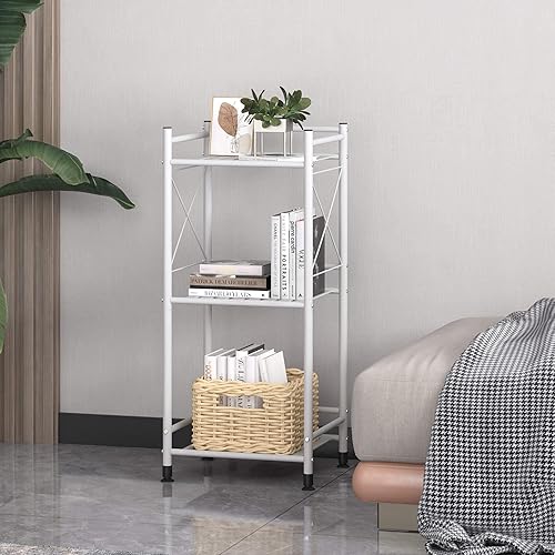 Miniatura 4 de TZAMLI Estantería de 3 niveles, estantes de almacenamiento independientes para baño, estante de almacenamiento de metal resistente para espacios