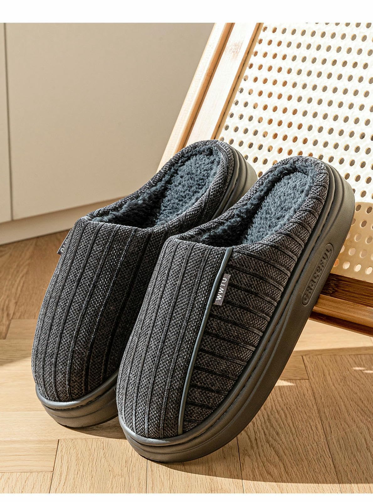 Damskie kapcie Plus Size Cotton For Men, antypoślizgowe, odporne na zużycie i ciepłe, wewnętrzne, domowe Furry