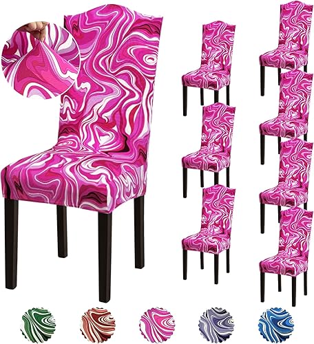 Vista 38 de Juego de 6 fundas para silla, fundas elásticas para sillas de comedor, extraíbles y lavables, para sillas de comedor, hotel, ceremonia, color gris