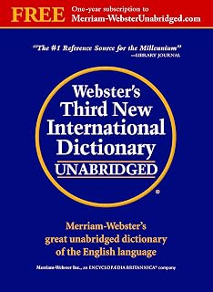 Merriam-Webster Webster's Third New International Dictionary Unabridged: Largest Printed American Dictionary, 476K+ Entries