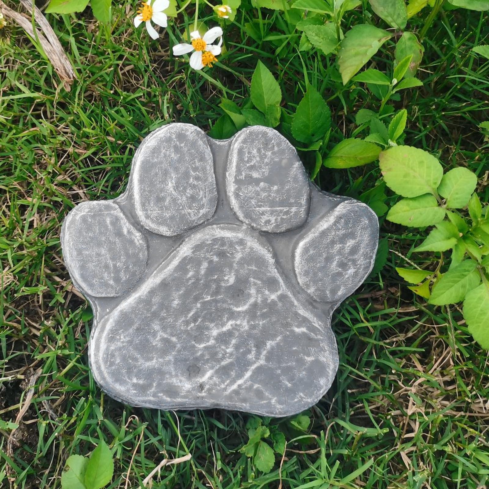 BORDSTRACT Gedenksteine für Hundegräber, Hund Pfotenabdruck Gedenkstein, Sympathie Grab Plaque Pfahl Hund Friedhof für Outdoor-Hof Rasen Terrasse, Kondolenz Geschenk(Grau)