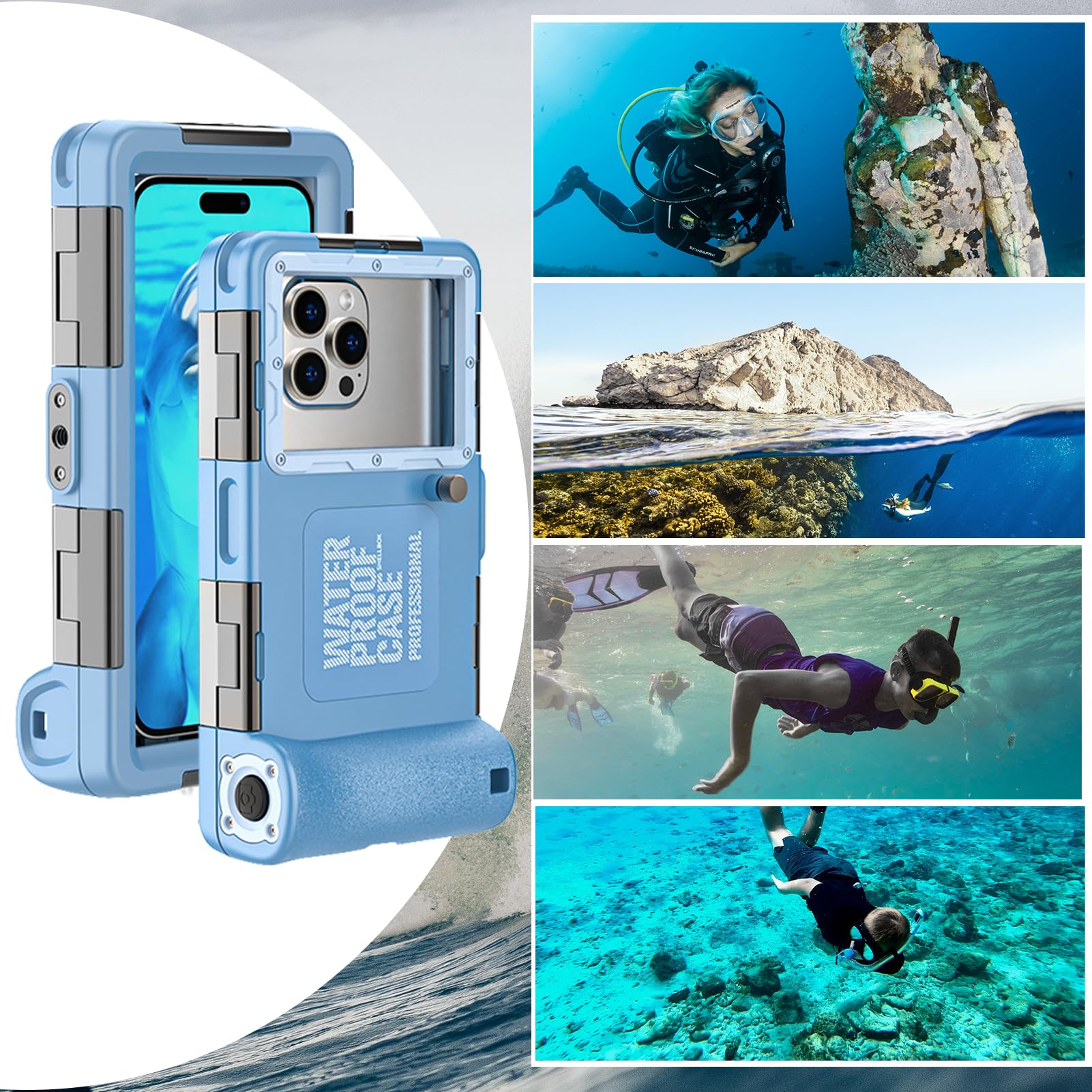 Amazon.com: Underwater Snorkeling Diving Phone Case, Waterproof Phone Case for iPhone 16/15/14/13/12/11Pro Max/XR/XS for Samsung Galaxy S24/S23/S22/S21,Universal Scuba Underwater Photo Video Housing(Blue) : Cell Phones & Accessories Amazon.com: Underwater Snorkeling Diving Phone Case, Waterproof Phone Case for iPhone 16/15/14/13/12/11Pro Max/XR/XS for Samsung Galaxy S24/S23/S22/S21,Universal Scuba Underwater Photo Video Housing(Blue) : Cell Phones & Accessories