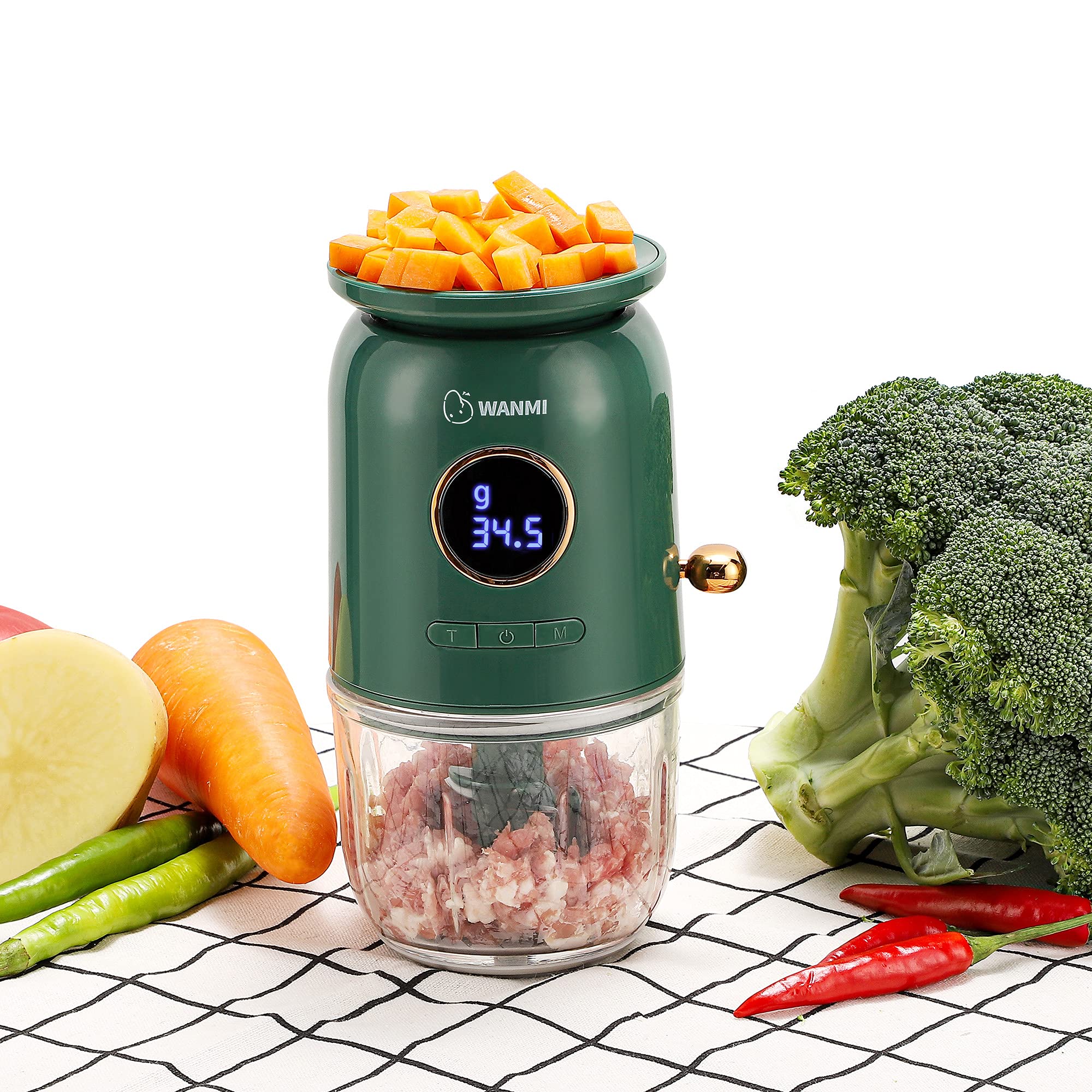 Buy CGOLDENWALL Baby Food Processor Mini Chopper 2 in 1 with 1kg Scale