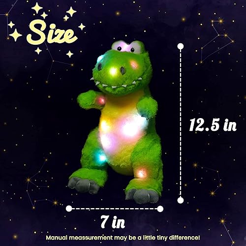 Miniatura 2 de Hopearl Dinosaurio de peluche LED que ilumina T-Rex con luces nocturnas que brillan en la oscuridad, festival de cumpleaños para niños pequeños,