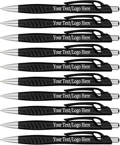 SyPen Bolígrafos personalizados con tu logotipo o texto personalizado, paquete de 300 unidades a granel para negocios, fiestas y eventos, bolígrafos