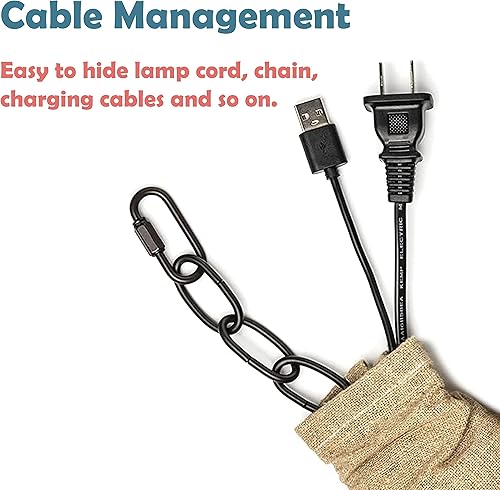 Miniatura 4 de Aspen Creative 15010-11A, cable de tela de seda sintética de seda de maíz de 4 pies y cubierta de cadena, fácil de instalar para accesorios de