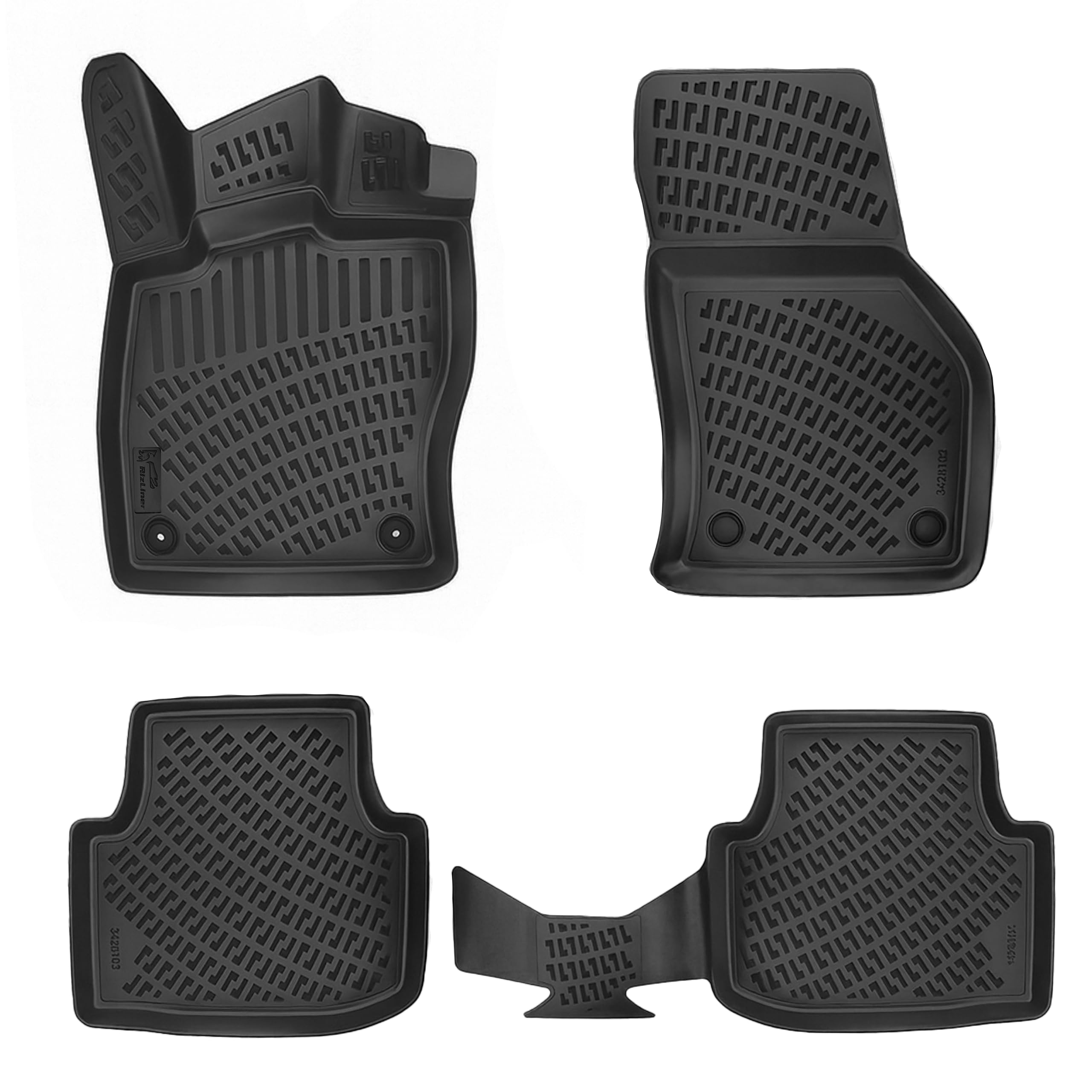RizLiner Hyundai Ioniq 5 Unmovable Console 2022-2026 (No Movable Console) Floor Mats 3D Custom Fit Rubber Car Mats All Weather Laser Measured Floor Liners Heavy Duty Waterproof (Front & Rear) — view 64