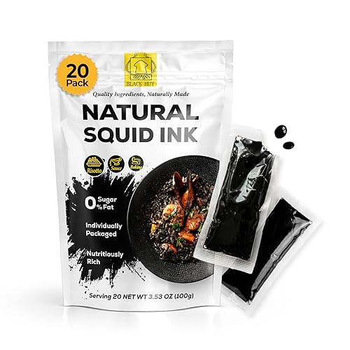 Tinta de calamar Black Hut para cocinar, pasta de tinta de calamar, colorante negro para alimentos, calamares de tinta para fideos de arroz, risotto