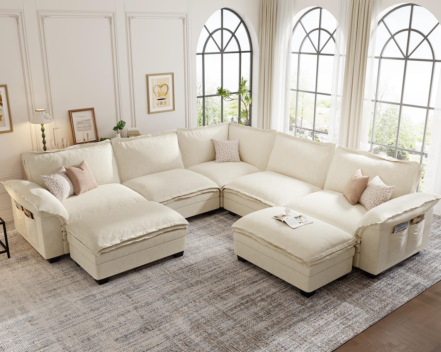 Modular Cloud Couch Sectional Sofa, Comfy Sectional Couches