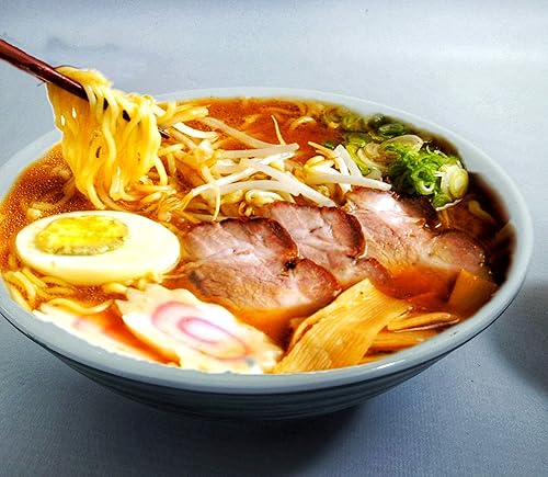 Miniatura 9 de Juego de 4 tazones de ramen, 12 piezas Pho, sopa japonesa asiática gris y blanca. Utensilio cucharas y palillos. Melamina. Fideos grandes de 37