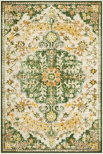 Miniatura 278 de Lahome Alfombra bohemia con medallón floral de 3 x 5 pies, suave, impresa, para baño, cocina, entrada, vestíbulo, vintage, antideslizante, lavable