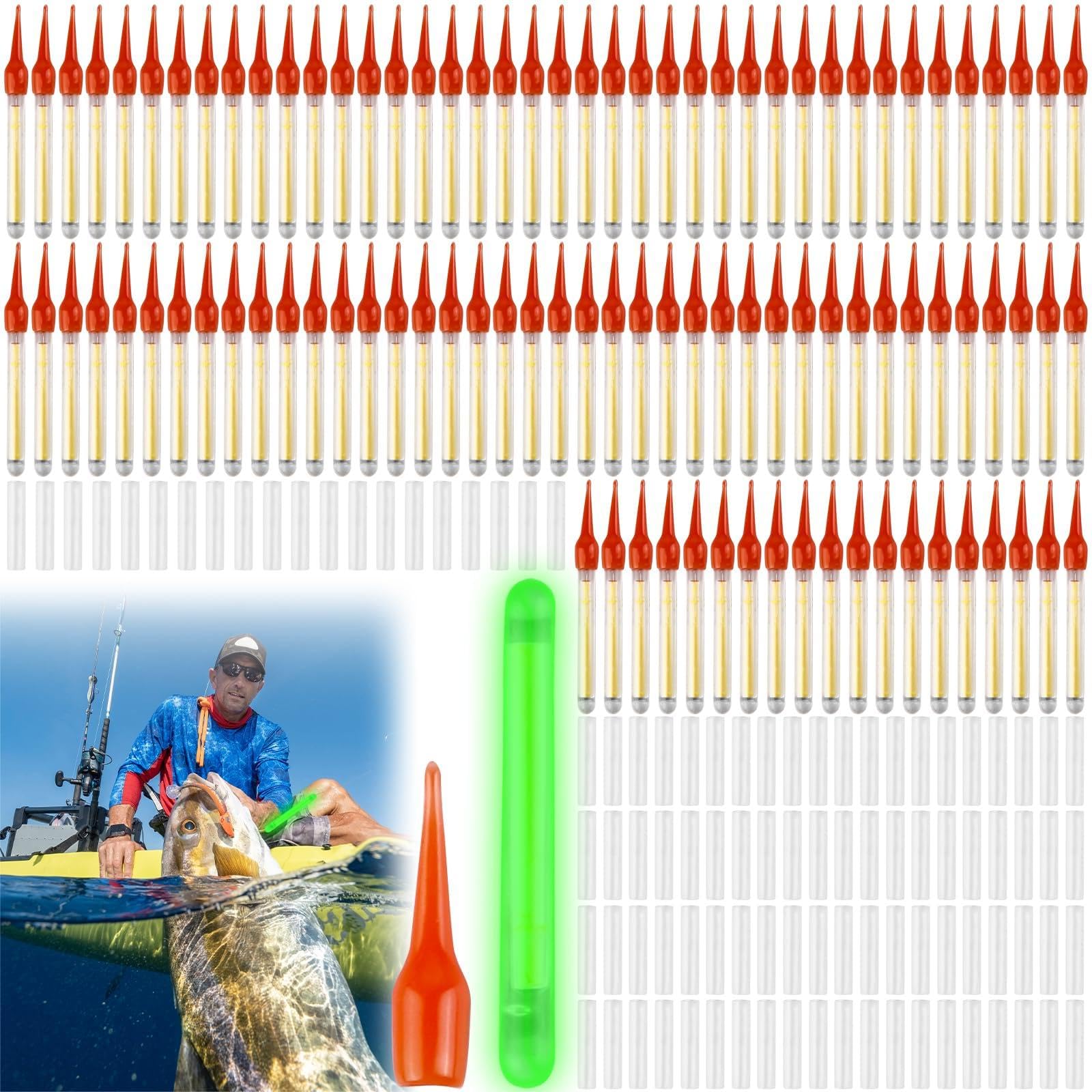 GOMETY Lot de 100 bâtons lumineux à craquer LED, 4,5 mm, pour la pêche à la pêche, la pêche de nuit, pour nageurs, pointes de canne, barres