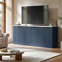 Evermagin 67" Blue Fluted TV Stand for TVs up to 75"