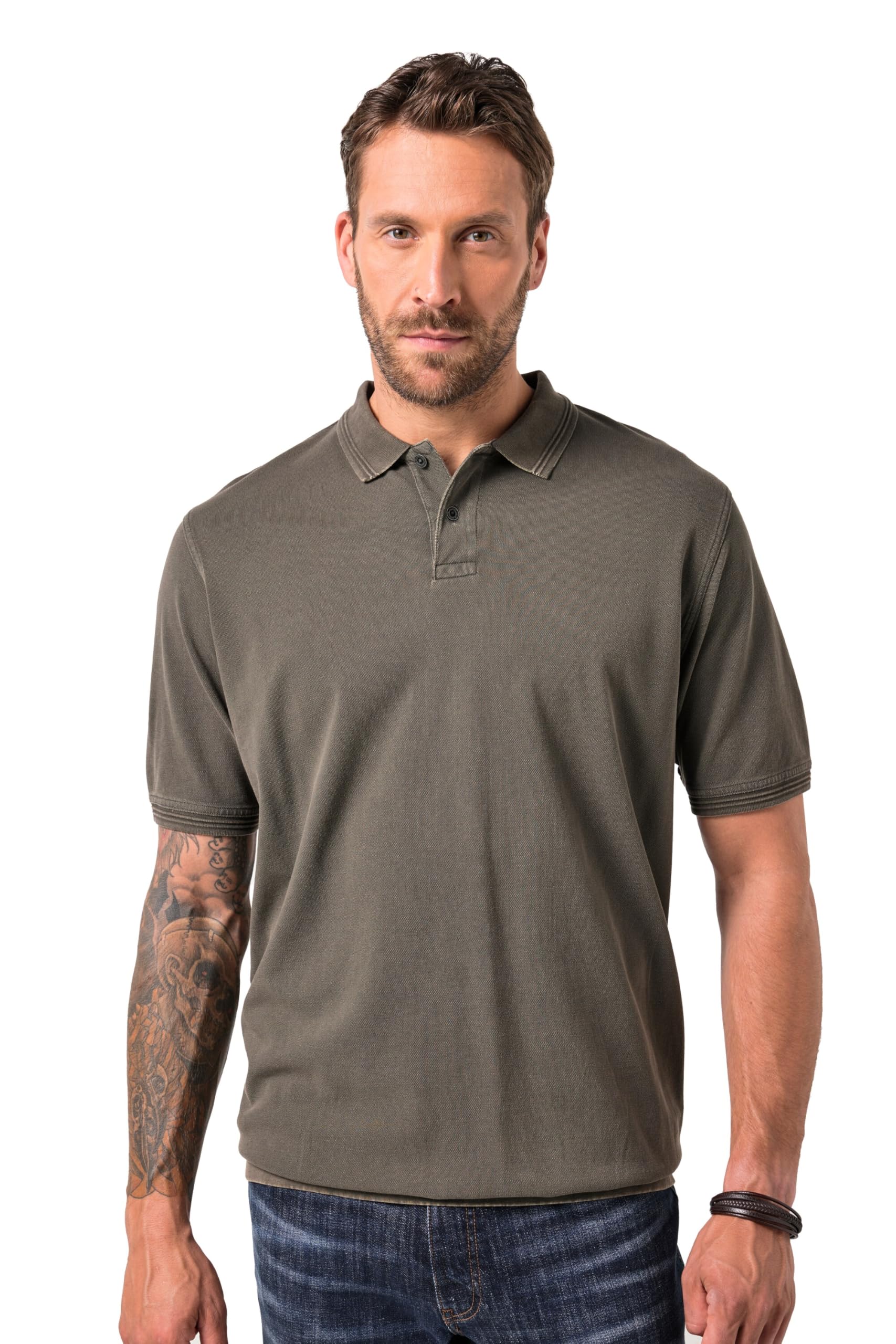 JP 1880 Herren große Größen Übergrößen Menswear L-8XL Poloshirt, Bauchfit, Halbarm, Piqué, Vintage Look 841671