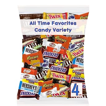ULTIMATE Assorted 4 Lb. Chocolate Candy Variety Pack, Bulk Mega Candy Mix, Fun Size Assortment, Individually Wrapped Minis, Great for Easter Basket Fillers & Egg Hunts, Parties, Parades & Pinatas! All Time Favorites, 4 Lbs.