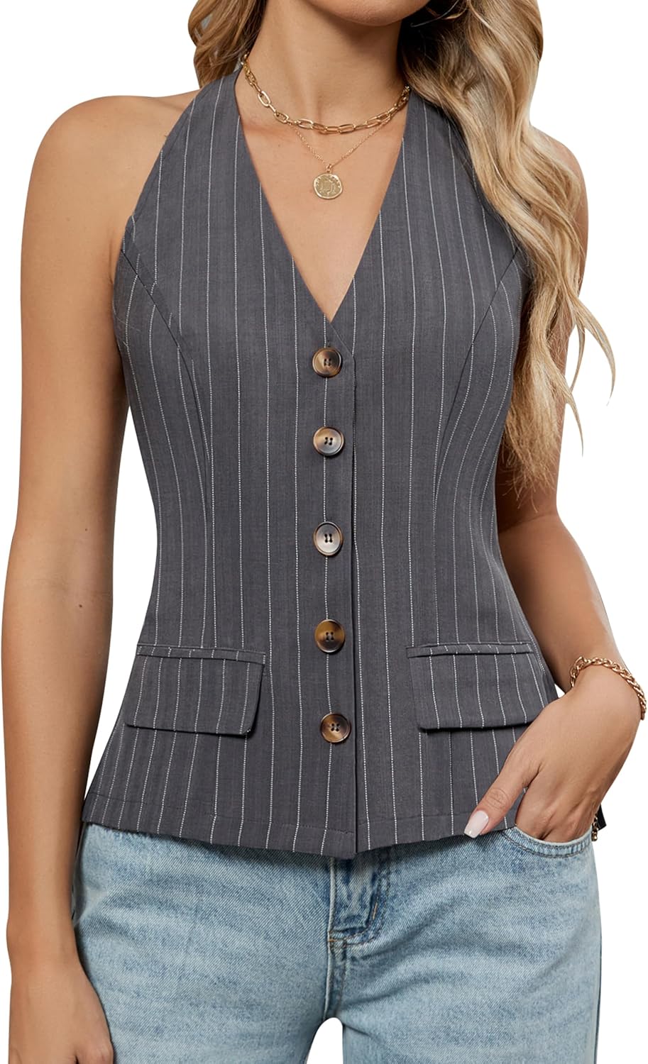 Blooming Jelly Womens Vest Tops V Neck Button Down Botswana Ubuy