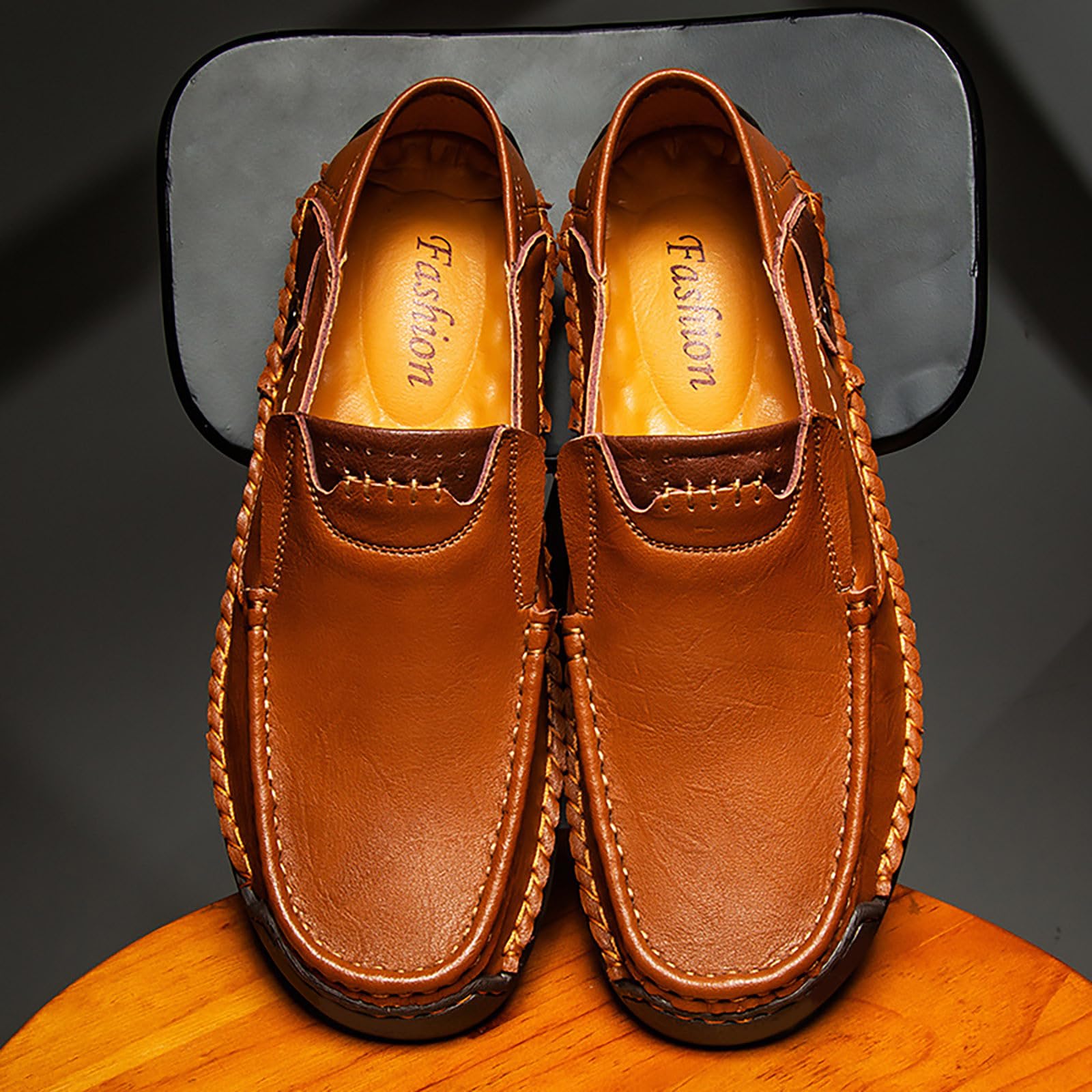 Zapatos de piel sintética para hombre, estilo retro, ligeros, de corte