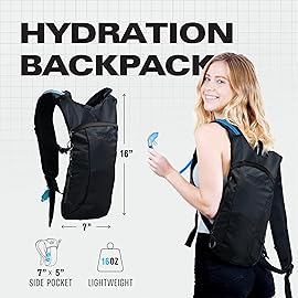 Sojourner Rave Black Hydration Pack - Hydration Backpack - Hydropack with 2L Bladder - Water Backpack for Festivals, Hiking, Running, Biking and More