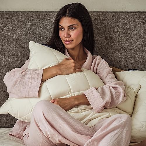 Miniatura 3 de WOOLROOM Almohada de cama de látex natural, tamaño estándar, almohada de látex que alivia la presión, se adapta a tu cabeza, envuelta en rastreable,