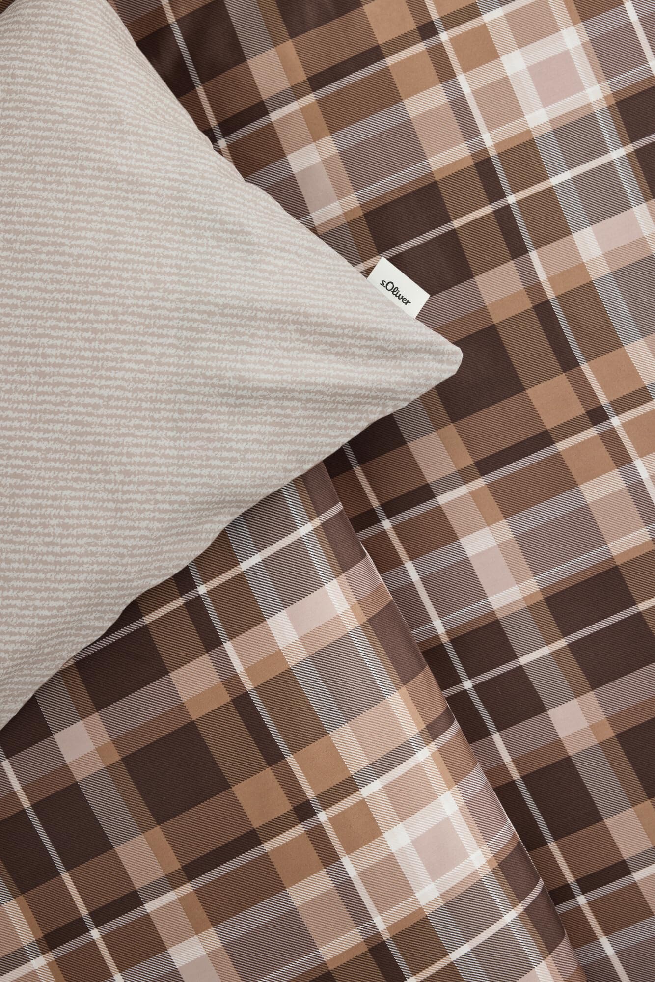 s.Oliver Bettwäsche 100% Baumwolle 135x200 cm braun - Mako Satin