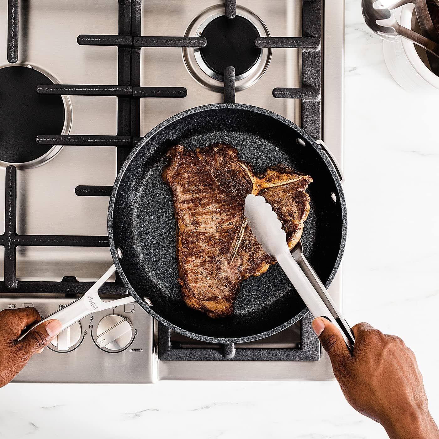Ninja Foodi Zerostick Stackable Sauté Pan, 20 cm, [C50020EU] Hard Anodised Aluminium, Nestable, Non-Stick Coating, Induction-Compatible, Dishwasher-Safe