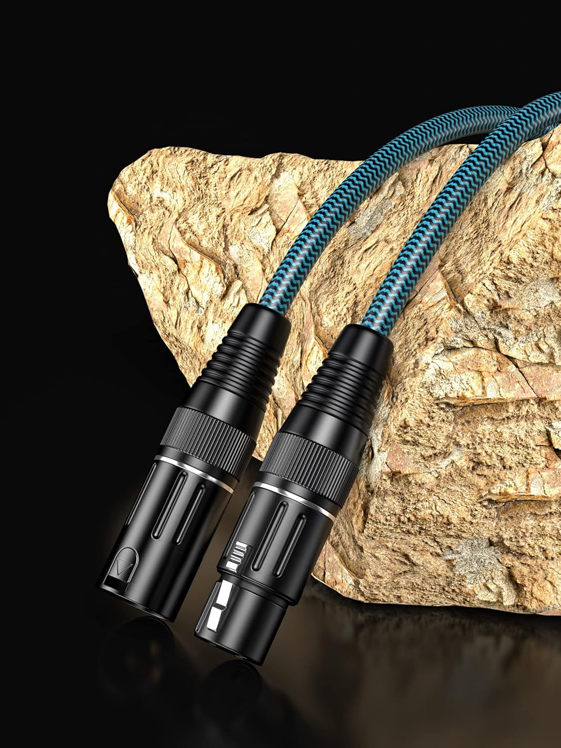 XLR Cable, 6.5FT 2 Pack Audiophile Microphone Cables, Balanced Microphone Cord 3 Pin, Mic Cable Gold Contacts