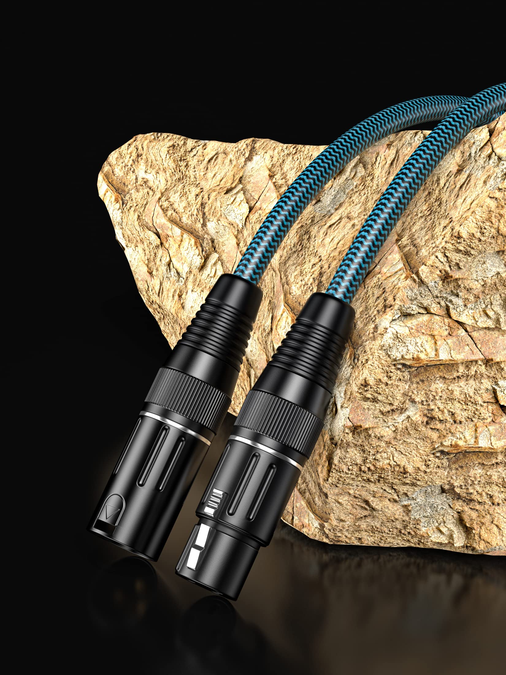 XLR-Kabel, 1,8 m, 2 Stück, audiophile Mikrofonkabel, XLR-Stecker auf XLR-Buchse, symmetrisches Mikrofonkabel, 3-polig, Mikrofonkabel, goldene Kontakte