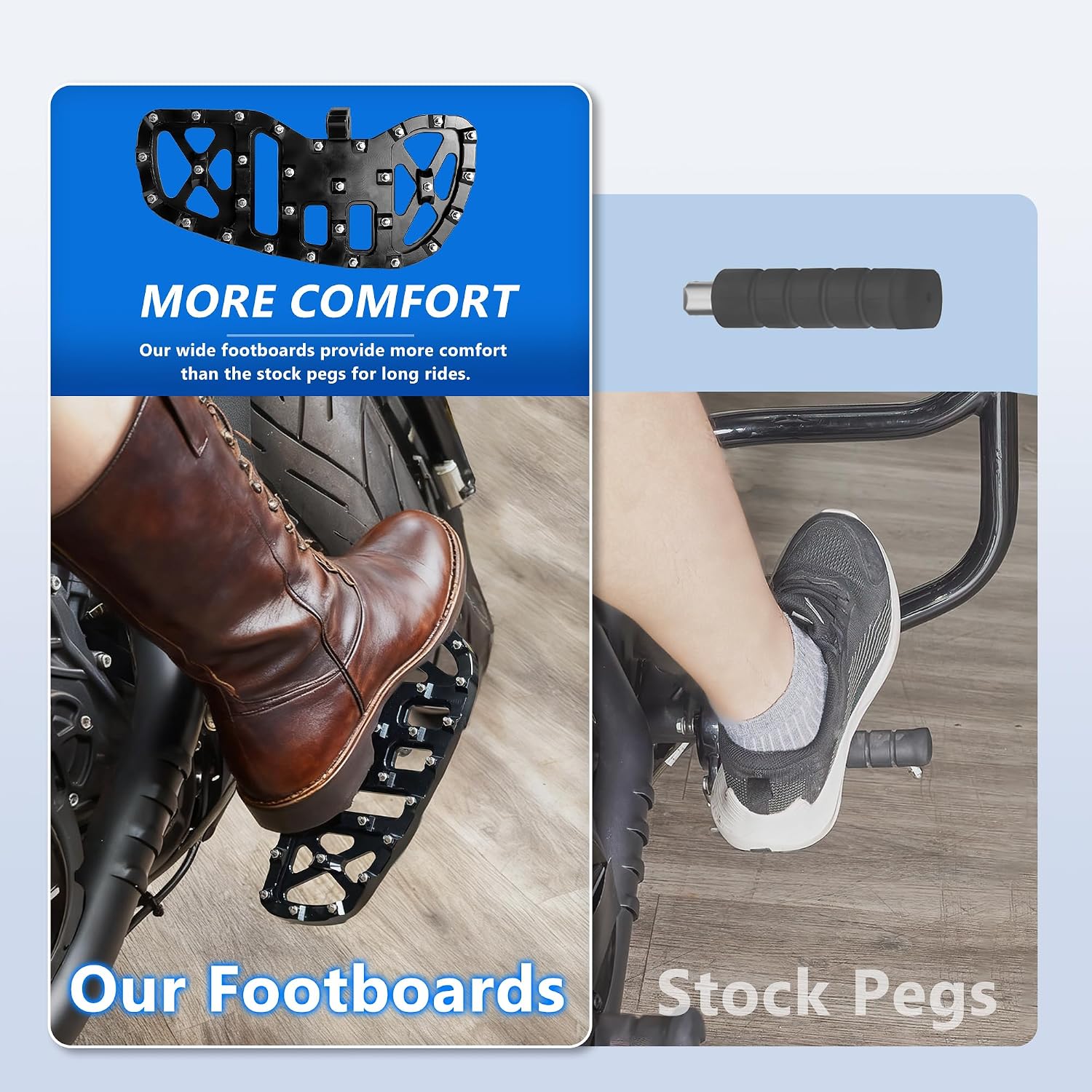 Adjustable Driver Footboards Floorboards,Front Rider Foot Rest for Indian Scout Sixty Bobber 2015-2025 Models Foot Pegs Accessories(Black Style)
