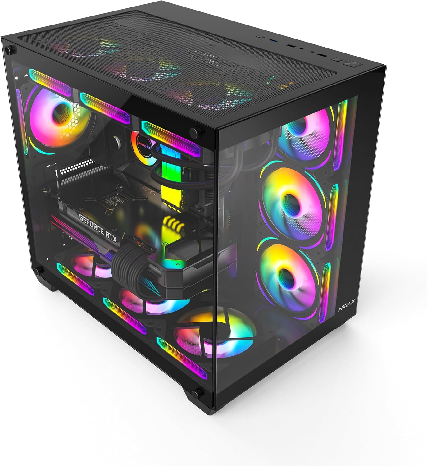 Gabinete Aquário Gamer Hyrax, HGB740B Mid Tower, ATX, Frente e Lateral ...