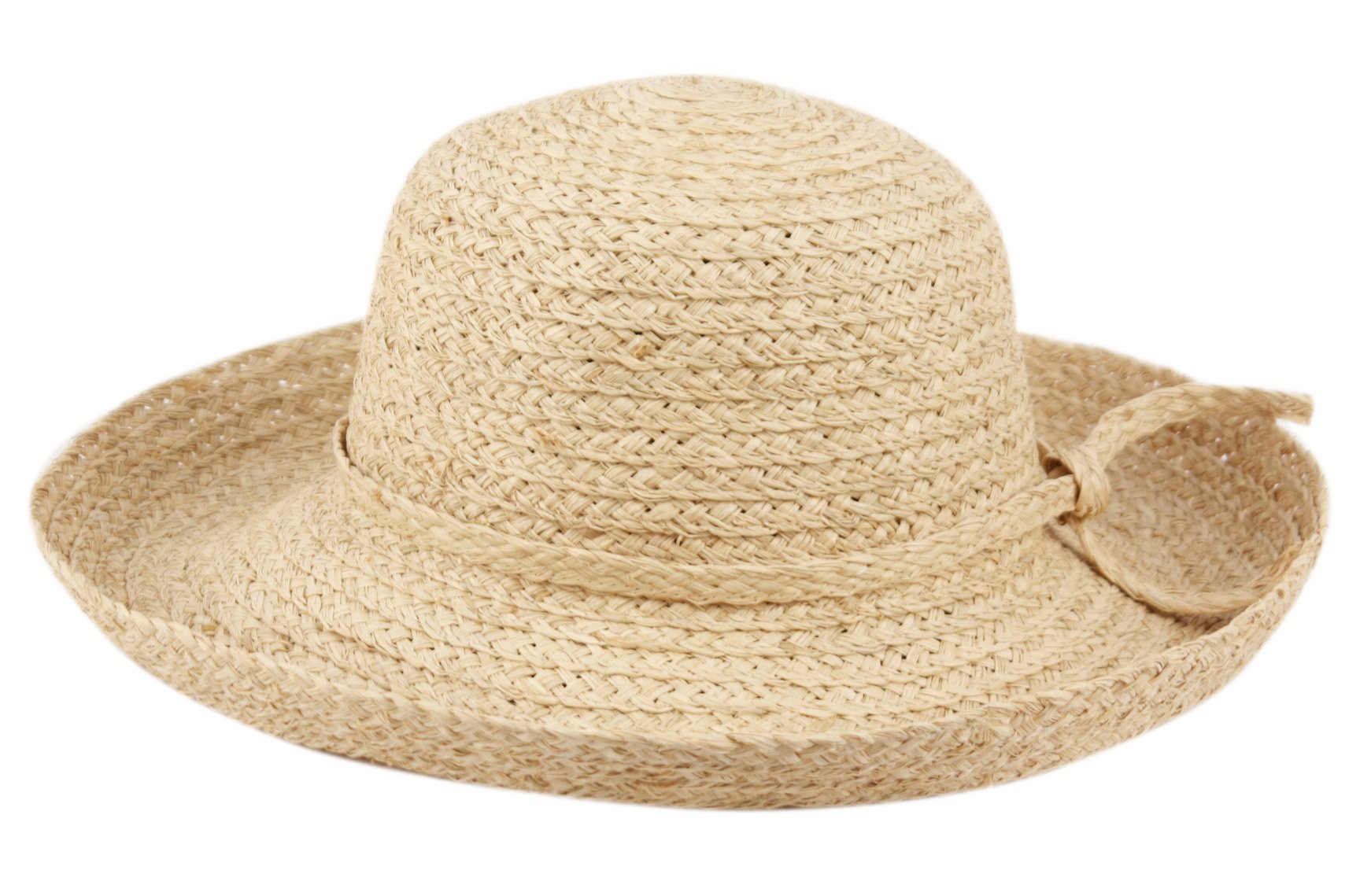 Derby Up-Brim Wheat Braid Straw Hat w/Bow (CL2731NATRAL)