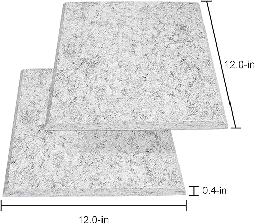 Miniatura 7 de Paneles de sonido a prueba de sonido, paquete de 16 unidades de espuma acústica de 12 x 12 x 0.4 pulgadas con calcomanías adhesivas, paneles