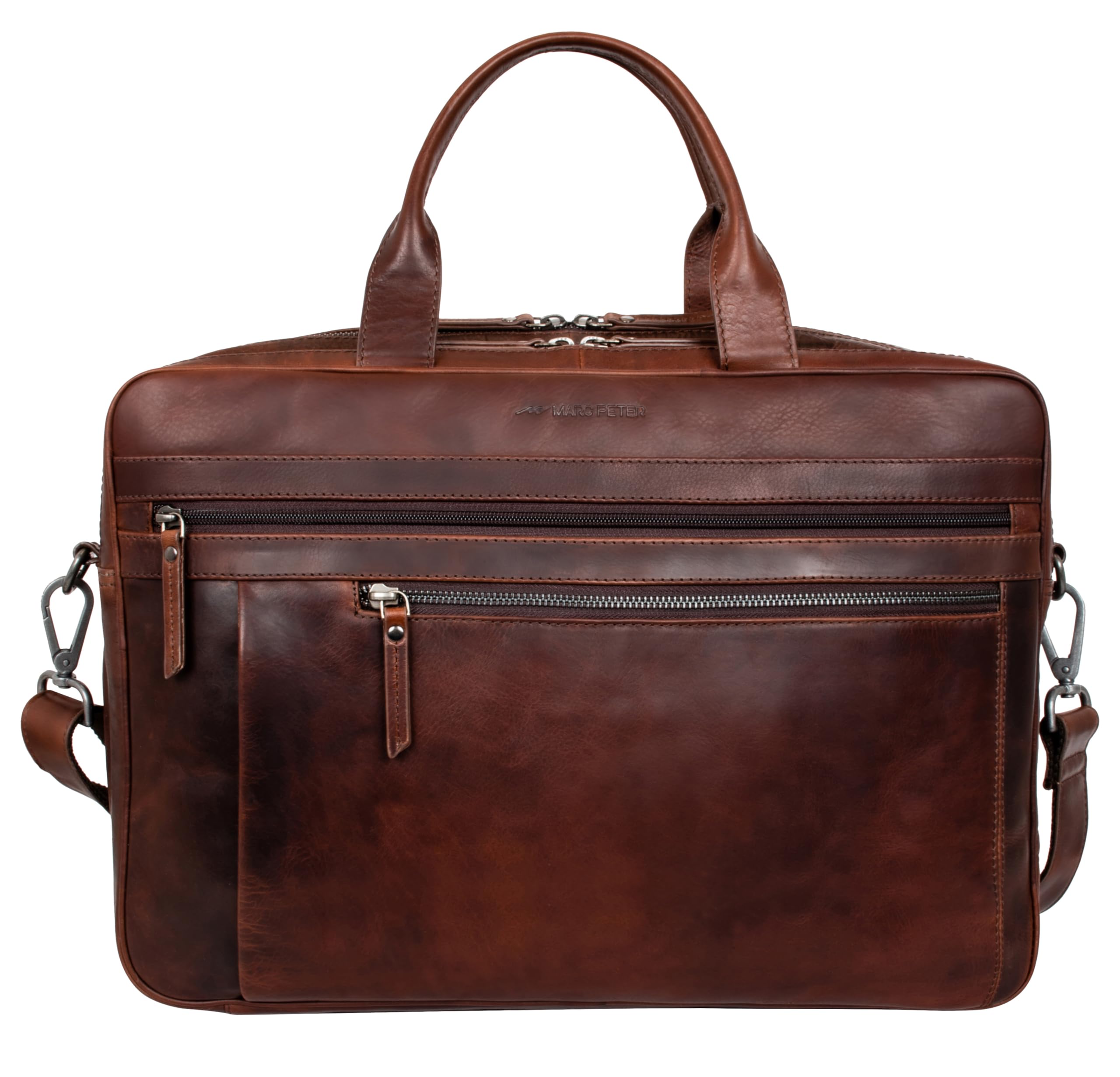 Marc Peter Laptoptasche Los Angeles I Leder Umhängetasche für 15.6 zoll Laptop I Aktentasche für Notebook I Tasche für Damen und Herren