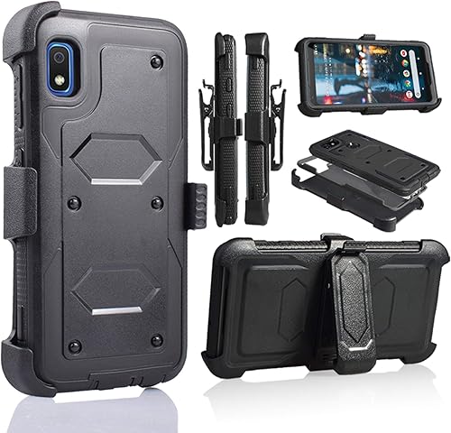 Miniatura 5 de Funda para Samsung Galaxy A10e, resistente, a prueba de golpes, pantalla integrada, protección de cuerpo completo, con clip giratorio para cinturón
