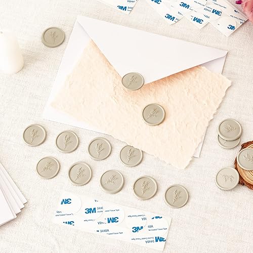 Miniatura 2 de 50 calcomanías de sello de cera para boda, cumpleaños, baby shower, Acción de Gracias, invitación, negocios, sobres, 50 unidades