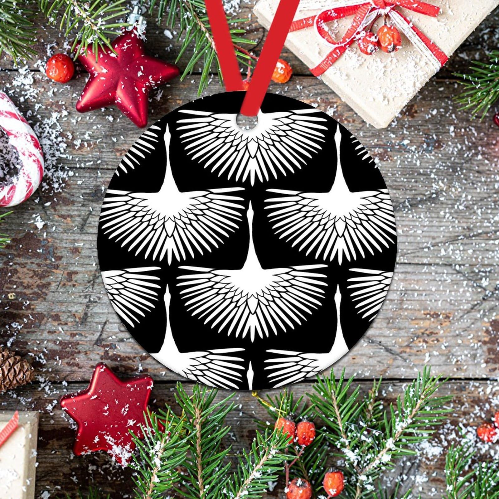 WoGuangis Black Swan Xmas Keepsake Gifts Ceramic Xmas Tree Decoration  Traditional Chinese Chinoiserie Ornament for Christmas Tree Decor Swan  Flock ...