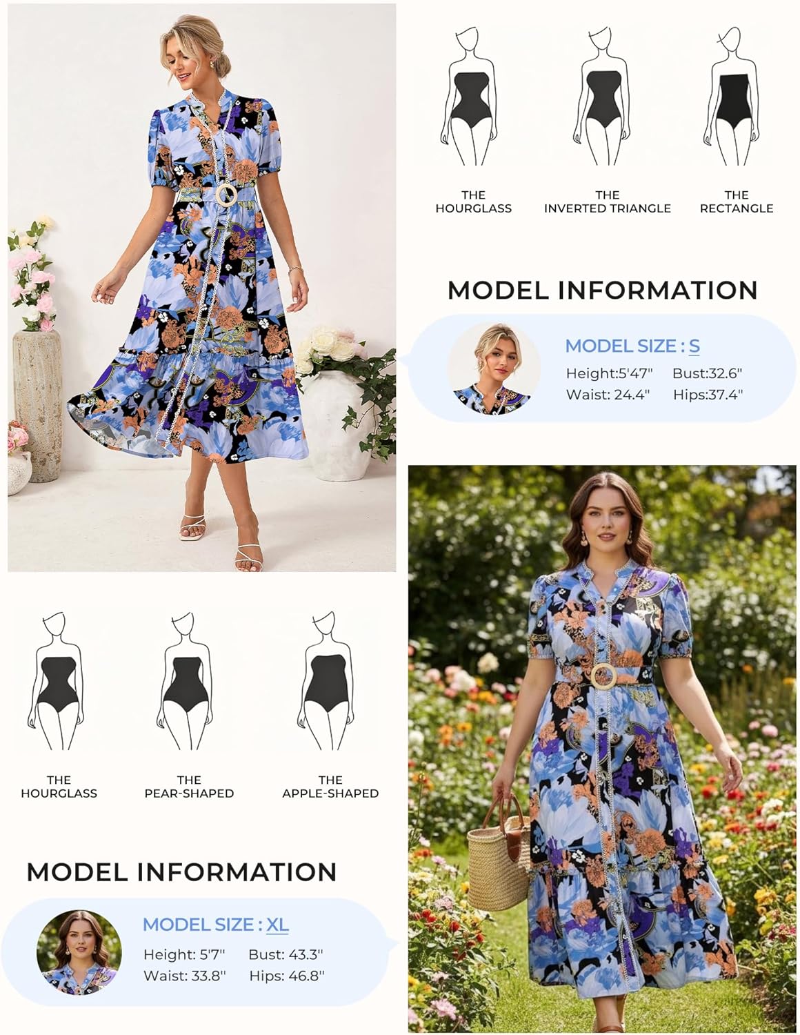 GRACE KARIN Womens Summer Floral Maxi Dress 2026 Casual Puff Short Sleeve Shirt Dress Boho Flowy Dresses with Pockets & Belt - Image 4
