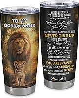 Vista 26 de Personalized To My Goddaughter From Godmother Stainless Steel Tumbler Cup Lion My Precious Goddaughter Birthday Graduation Christmas Travel Mug 20oz