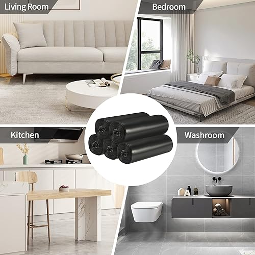 Miniatura 6 de Bolsas de basura de 8 galones100 unidades, bolsas de basura fuertes, bolsas de basura para oficina, hogar, dormitorio, forro de bote de basura (rosa