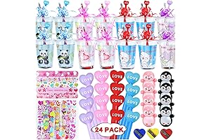 Valentine's Day Packs for Kids School - 24 Pack Valentines Stationery with...