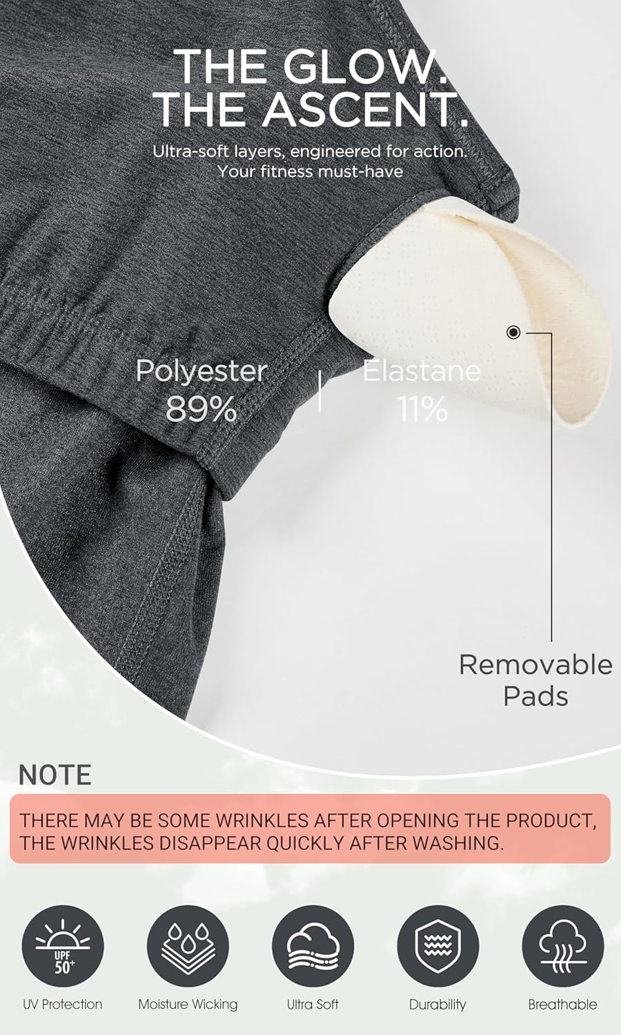 ODODOS Women's Slim Racerback Cropped Tank – odSTRATUM Tech Sports Bra, Ultra Soft UPF 50+ Cami Top with Built-in Bra - Image 6