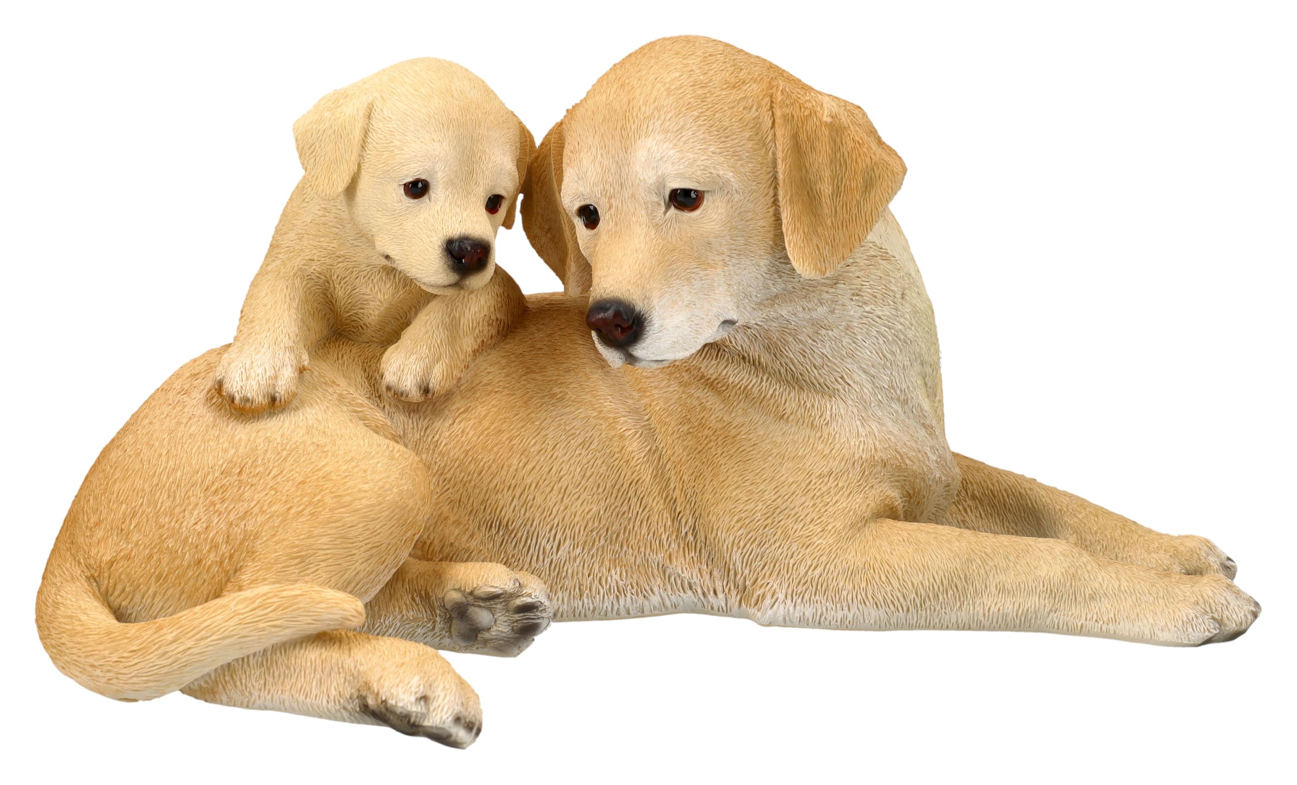 Figuren Shop GmbH Gartenfigur Labrador Retriever mit Welpe 27,5 cm - Hund, HotAnt, Wetterfest & Detailreich