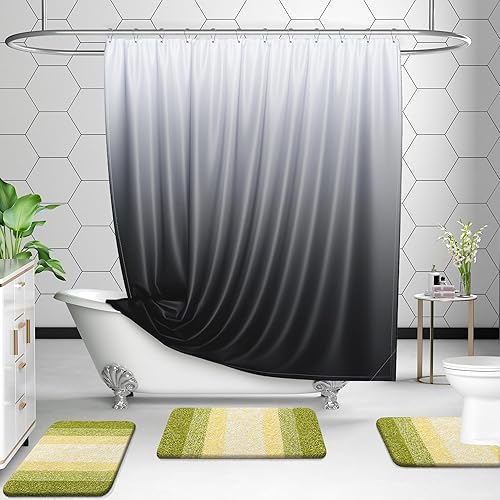 Miniatura 99 de OLANLY Juego de 2 alfombras de baño de 2 piezas, alfombras de baño de microfibra suave y absorbente y alfombra de inodoro con contorno