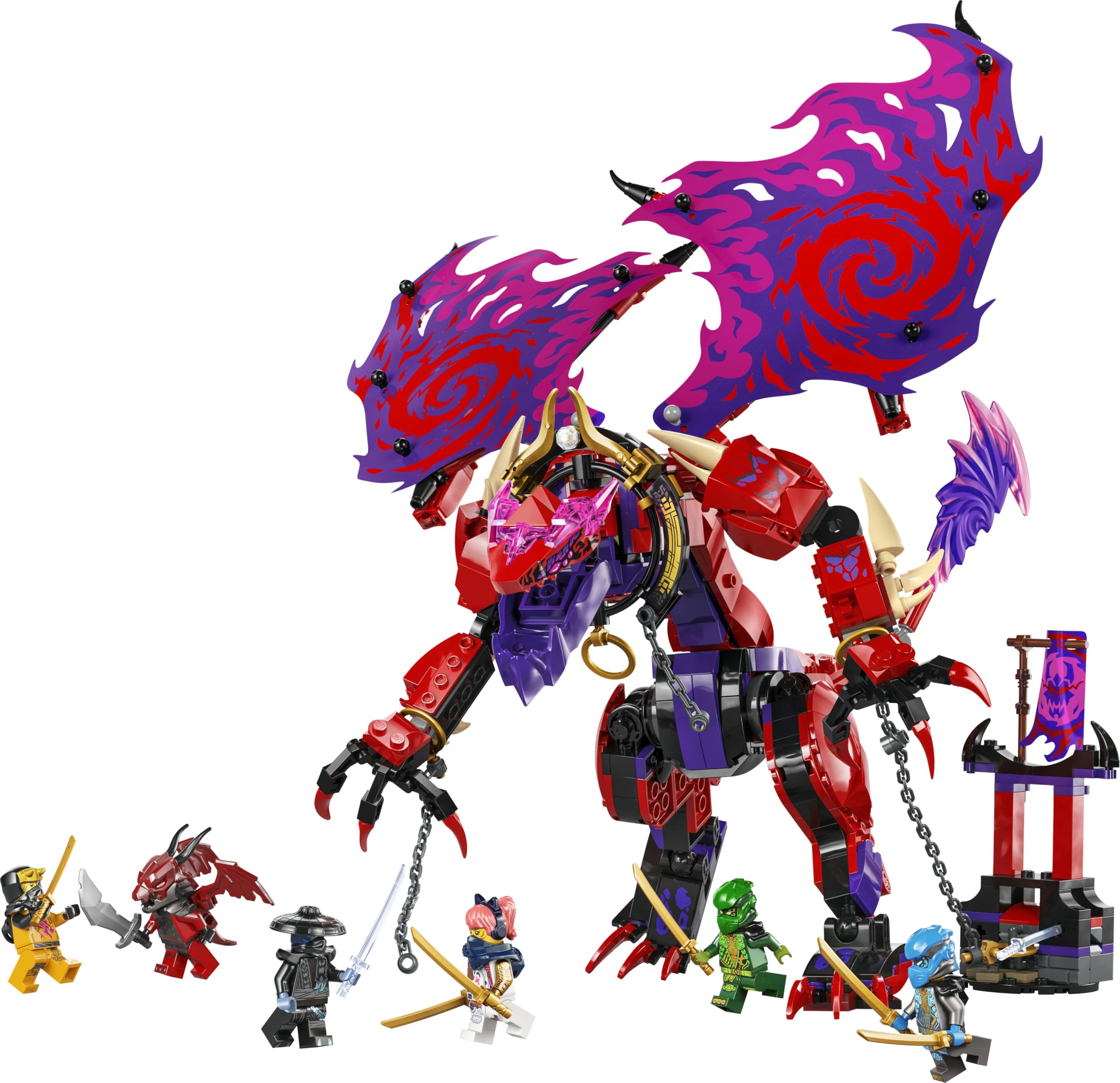 LEGO Ninjago Croc-de-Tonnerre : Le Dragon du Chaos - Jeu de Construction pour garçon ou Fille dès 8 Ans - 6 minifigurines Dont des Guerriers Ninjas - Cadeau pour Fans du soulèvement des Dragons 71832