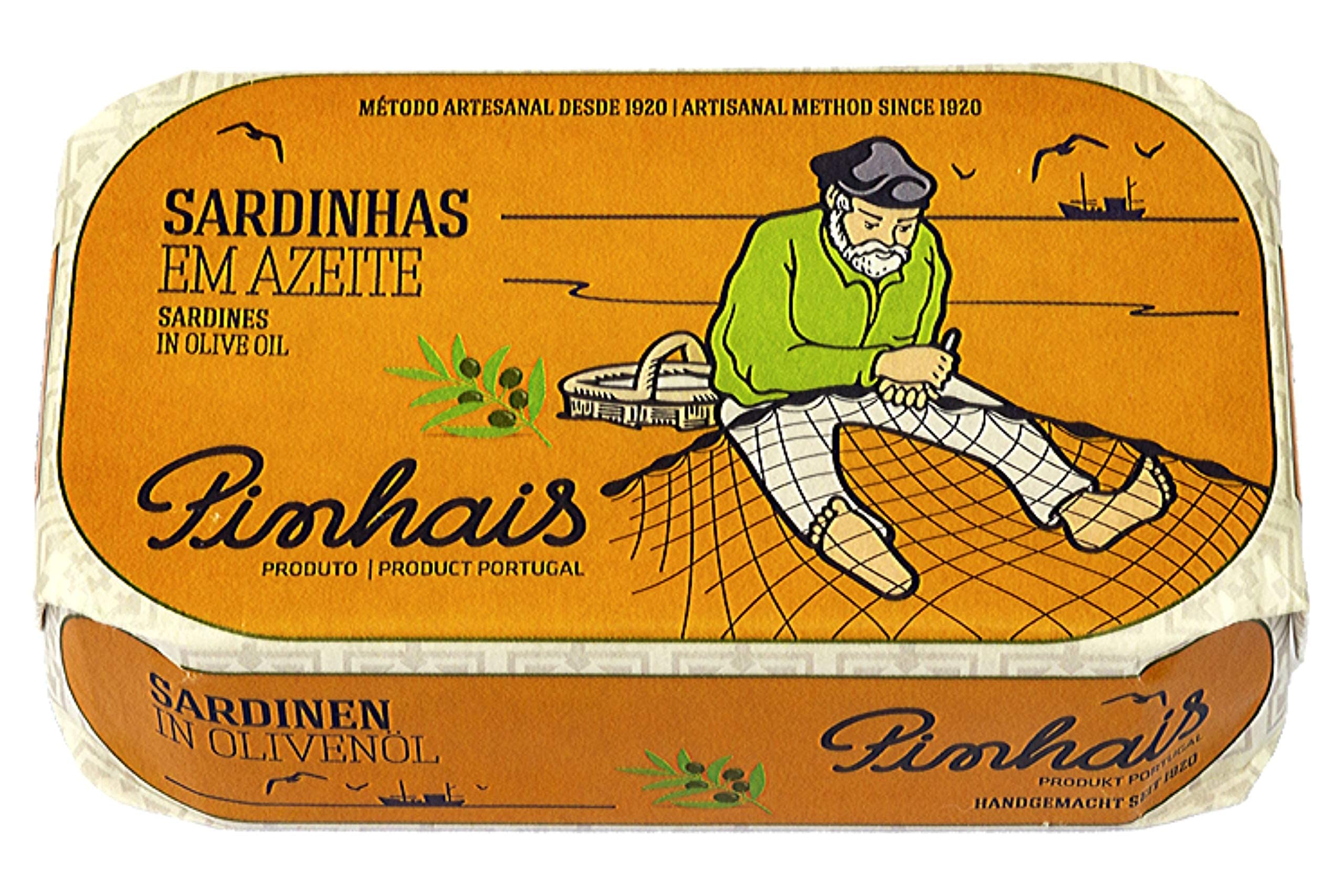 Pinhais Canned Sardines in Virgin Olive Oil, 4.4oz (Pack of 4)